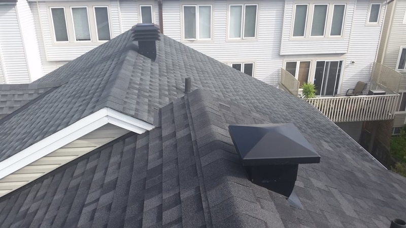 absolutley stunning black shingle roof as seen from the roof - A1 Pro Roofing Ottawa Kanata Orleans